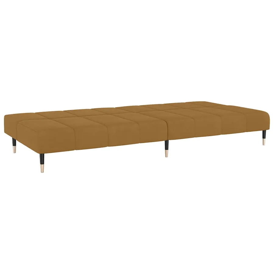 Canapé-lit à 2 places marron velours - 6
