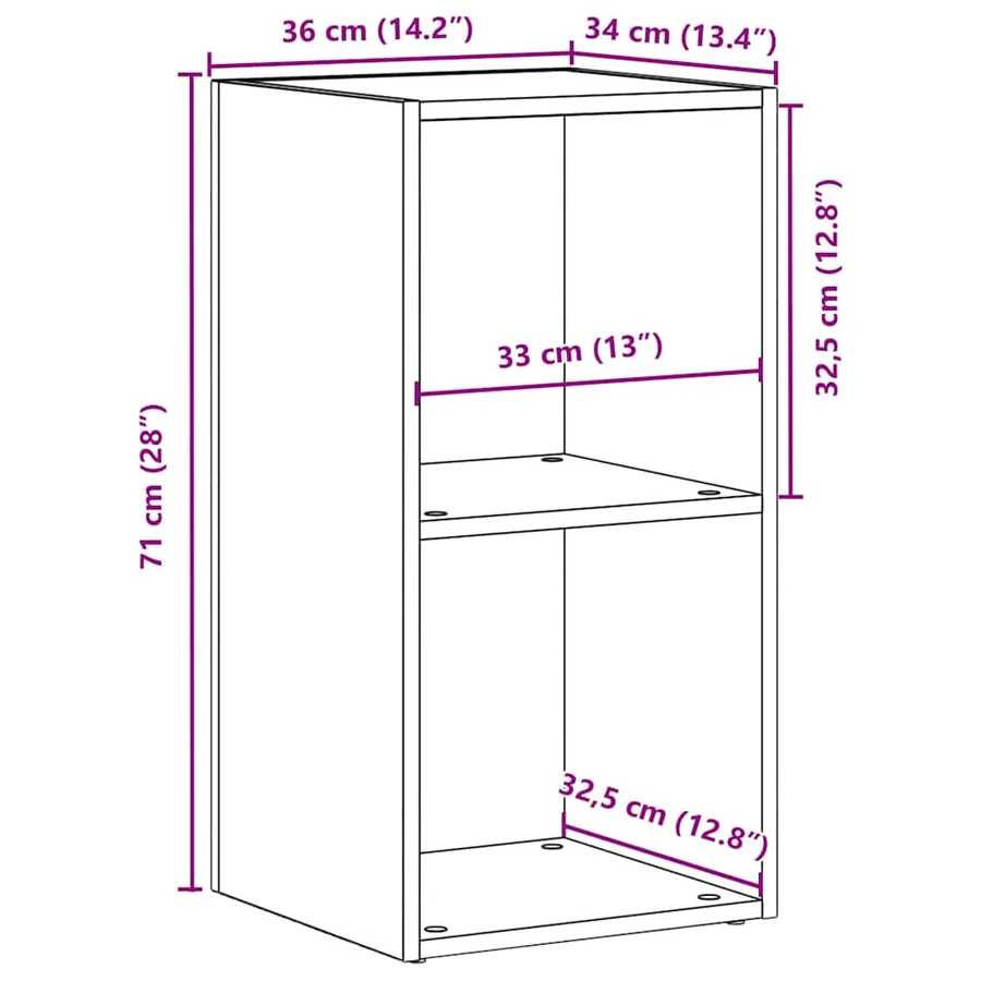 Boîtes de rangement LP chêne noir 71x34x36 cm bois ingénierie - 10