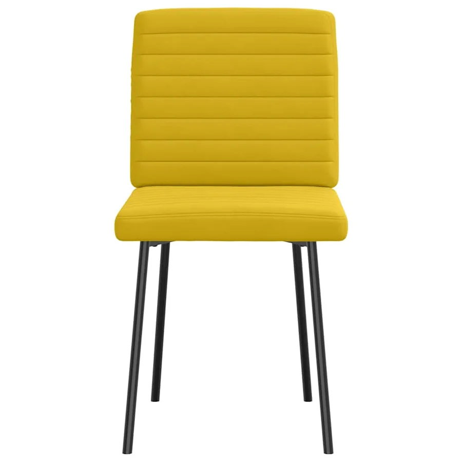 Chaises à manger lot de 4 jaune velours - 4