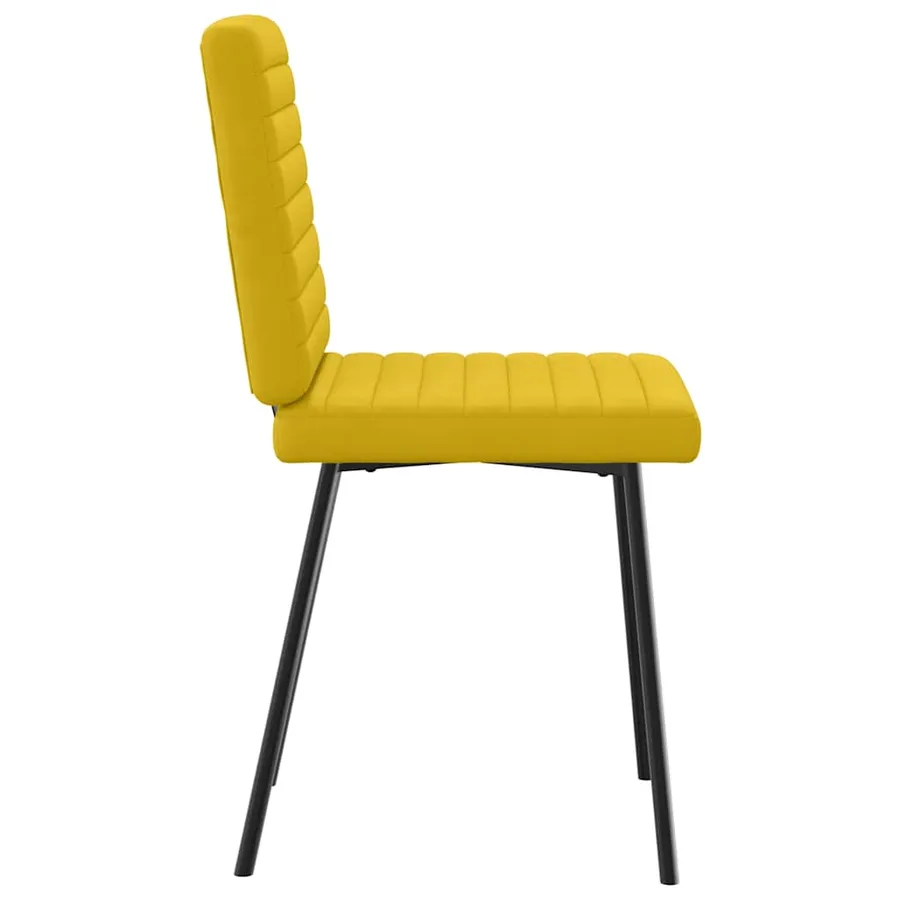 Chaises à manger lot de 4 jaune velours - 5