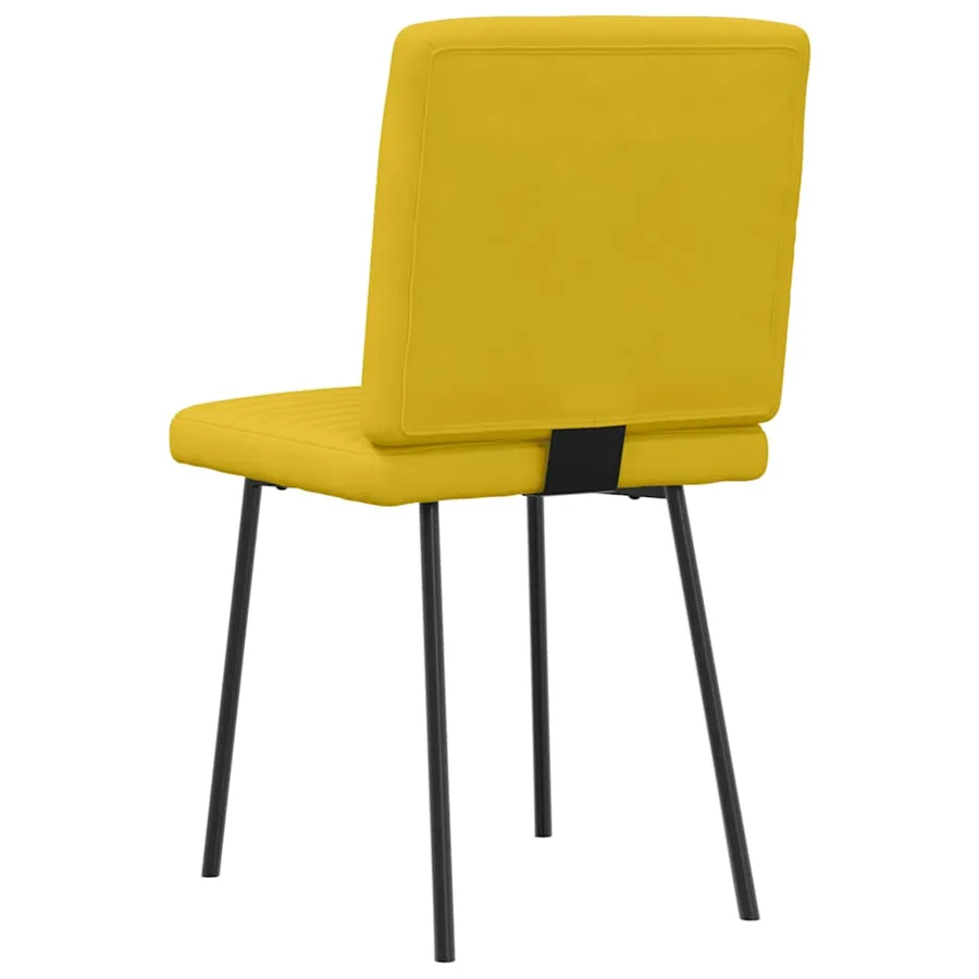 Chaises à manger lot de 4 jaune velours - 6