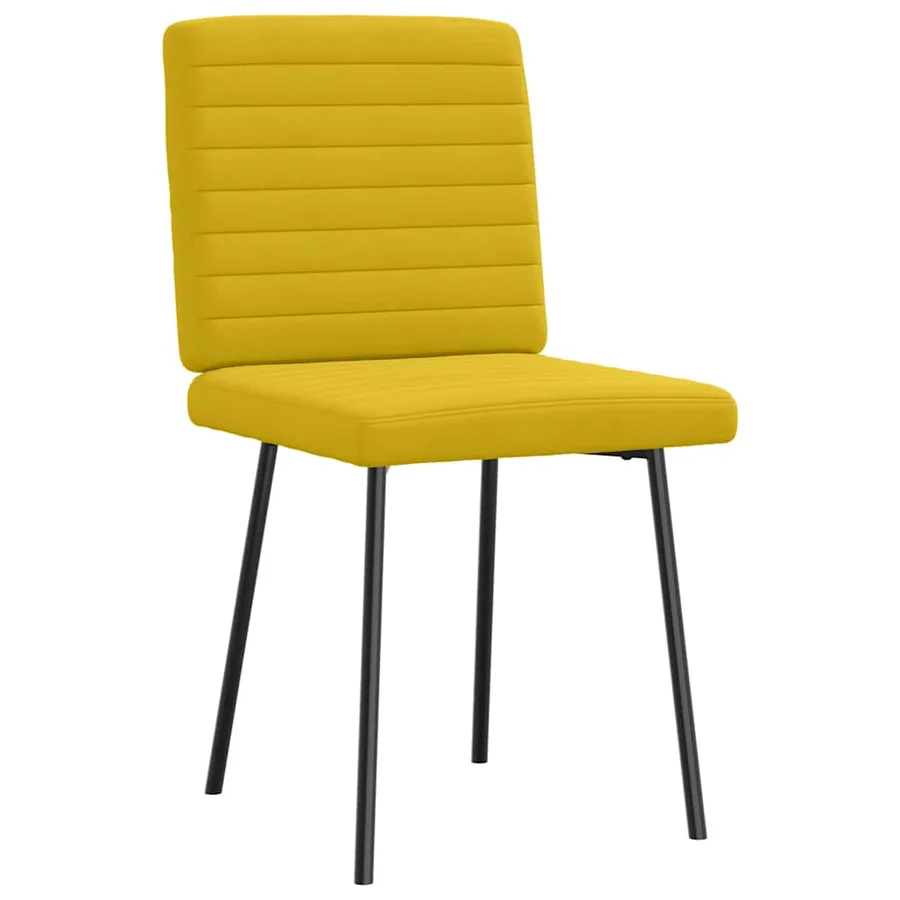 Chaises à manger lot de 6 jaune velours - 3