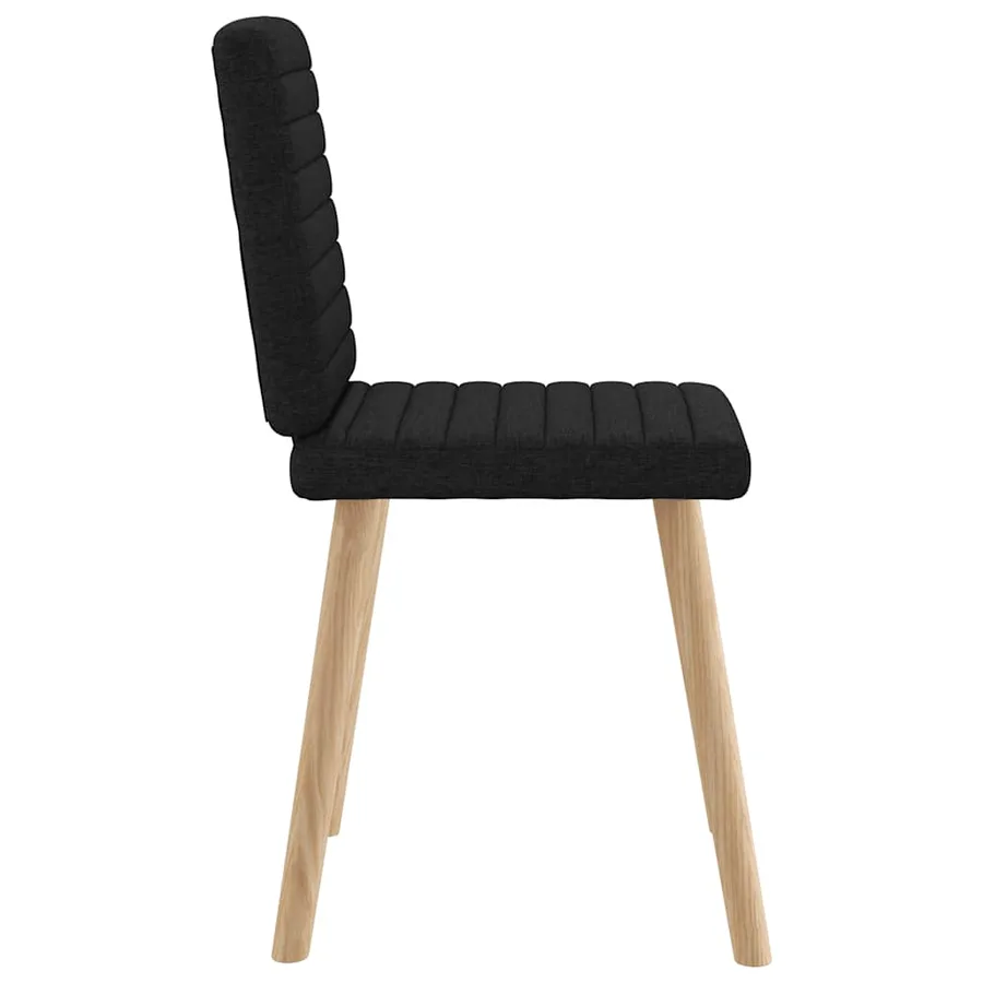 Chaises à manger lot de 6 noir tissu - 5