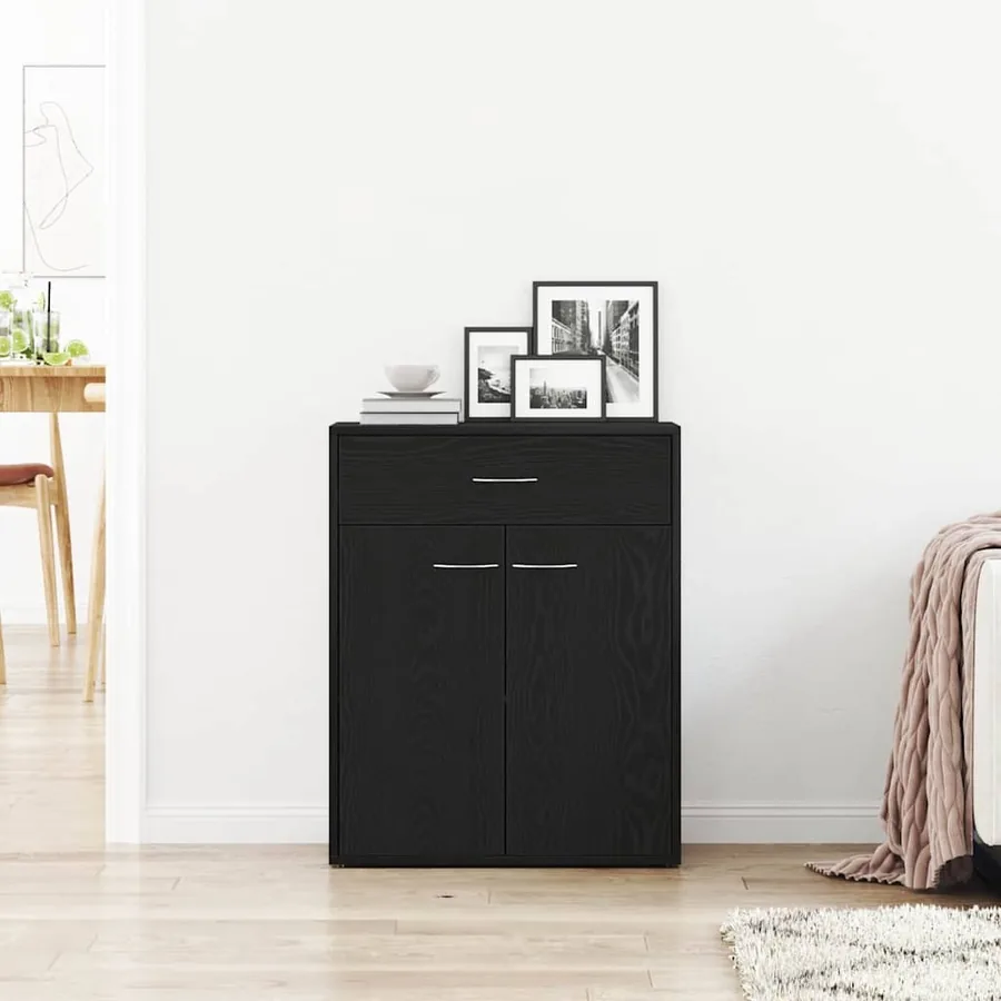 Buffet avec tiroir Chêne noir 60 x 30 x 75 cm Bois d'ingénierie