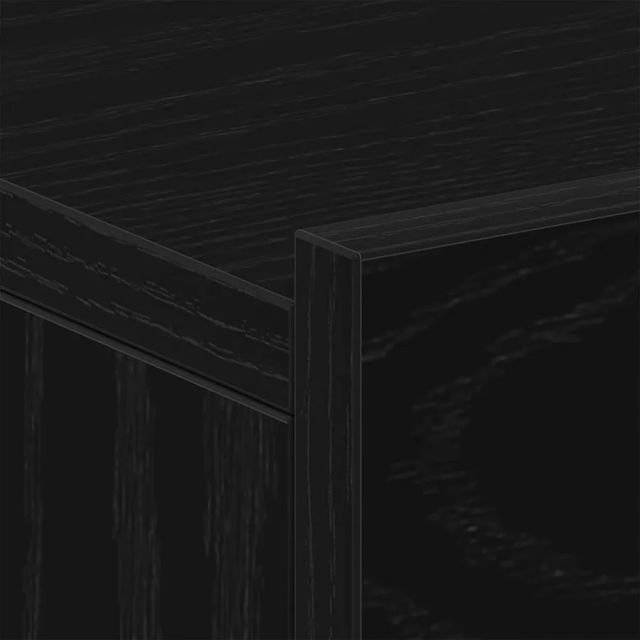 Tables de chevet flottantes lot de 2 chêne noir 40 x 32 x 15 cm bois d'ingénierie - 10