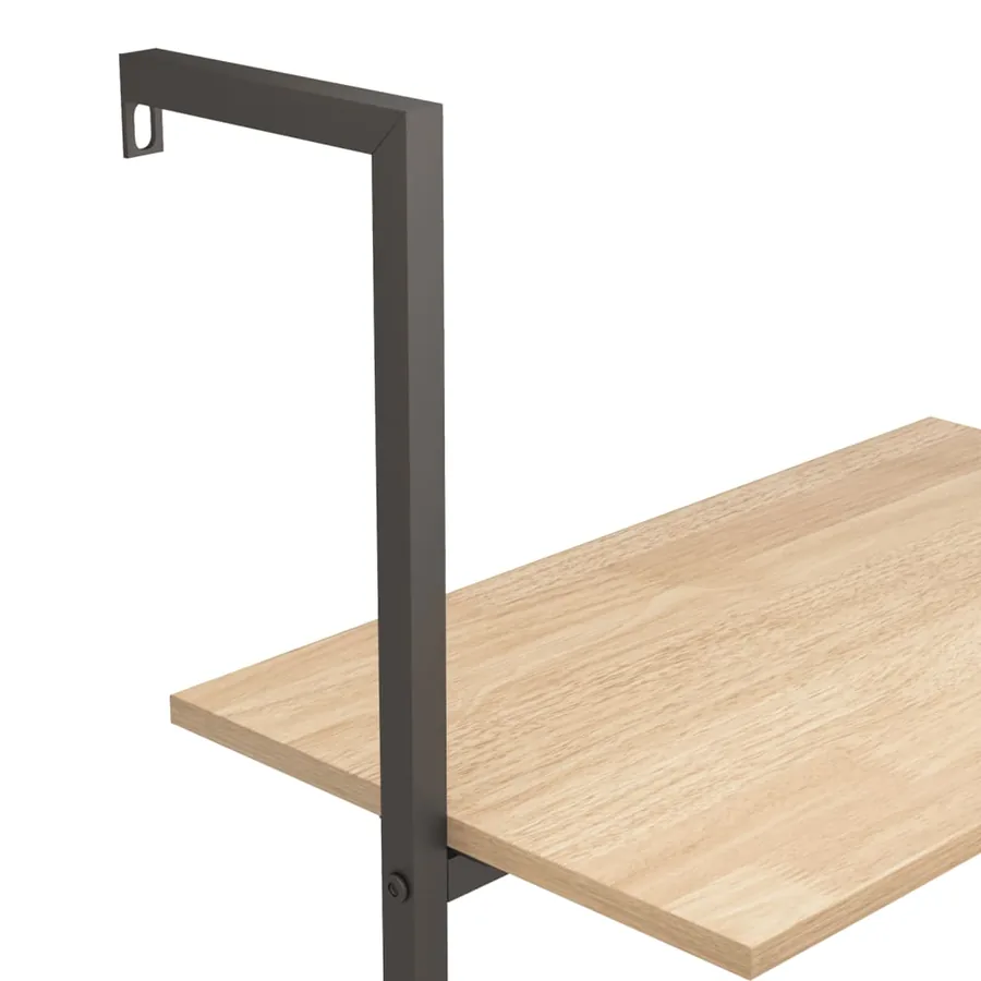 Étagère inclinée à 4 niveaux Marron clair et noir 64x35x152,5cm - 7