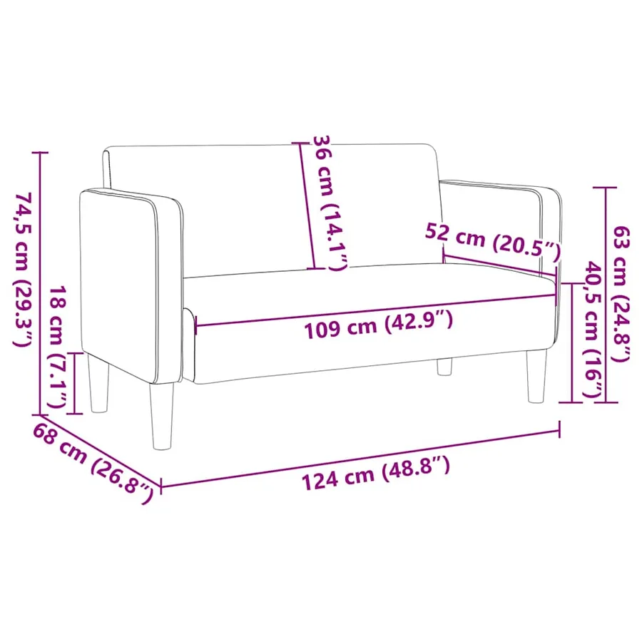 Canapé causeuse gris clair 109 cm tissu velours côtelé - 8