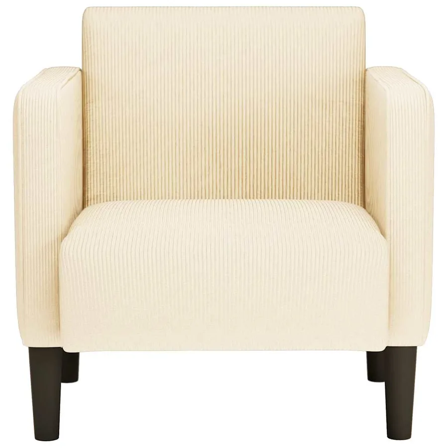 Canapé-chaise accoudoirs crème 54 cm tissu velours côtelé - 3