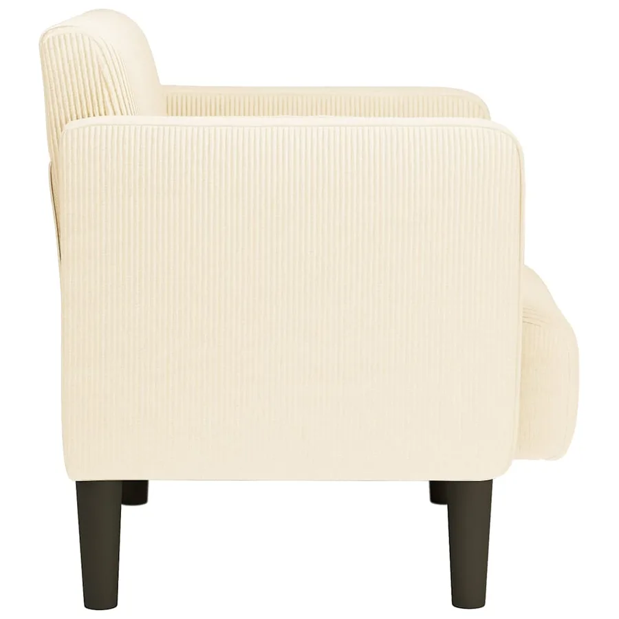 Canapé-chaise accoudoirs crème 54 cm tissu velours côtelé - 4