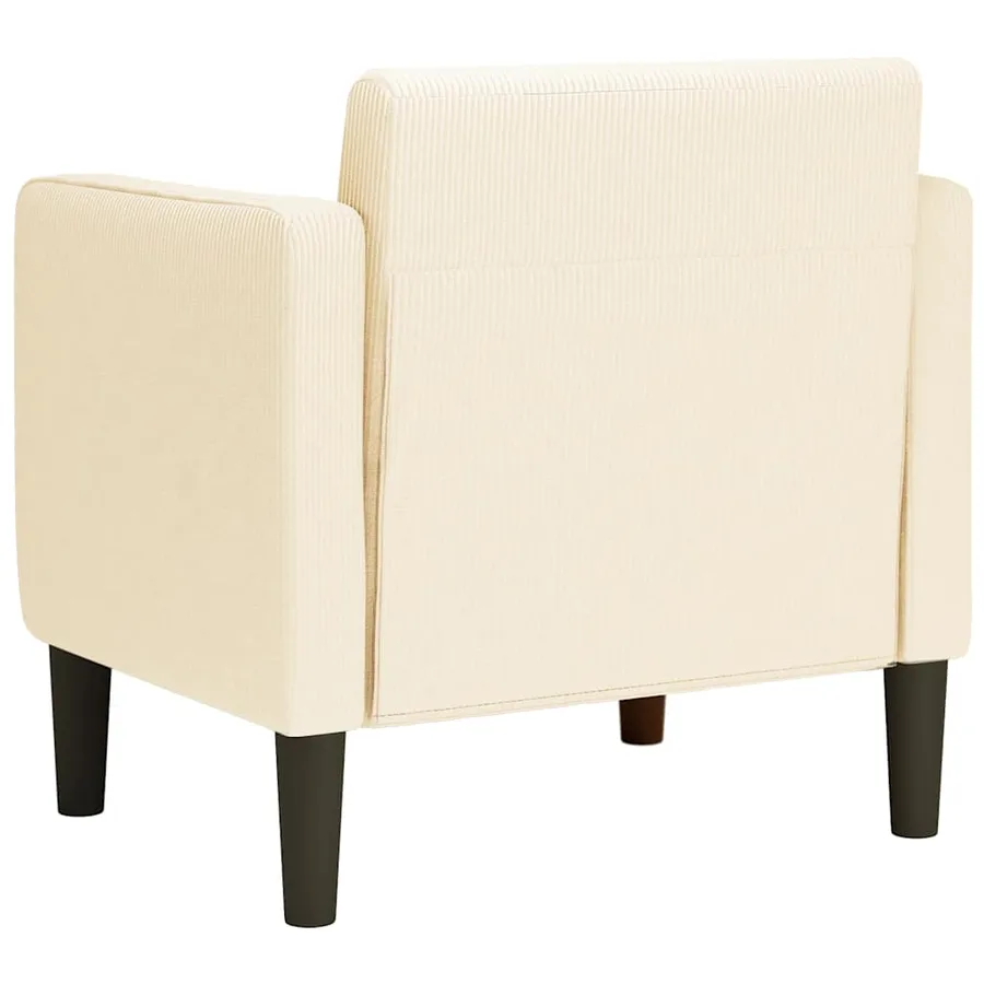 Canapé-chaise accoudoirs crème 54 cm tissu velours côtelé - 5