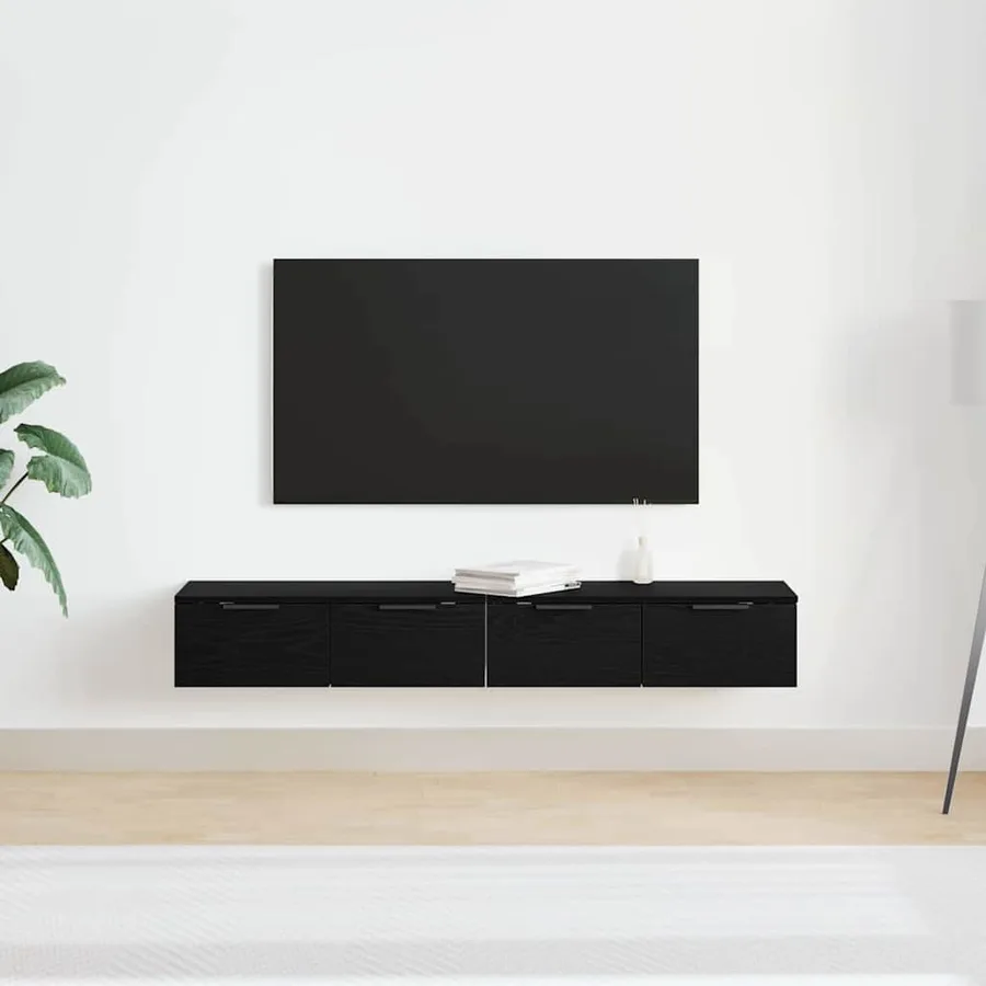 Meuble mural 2 pcs Chêne noir 68 x 30 x 20 cm Bois d'ingénierie - 4