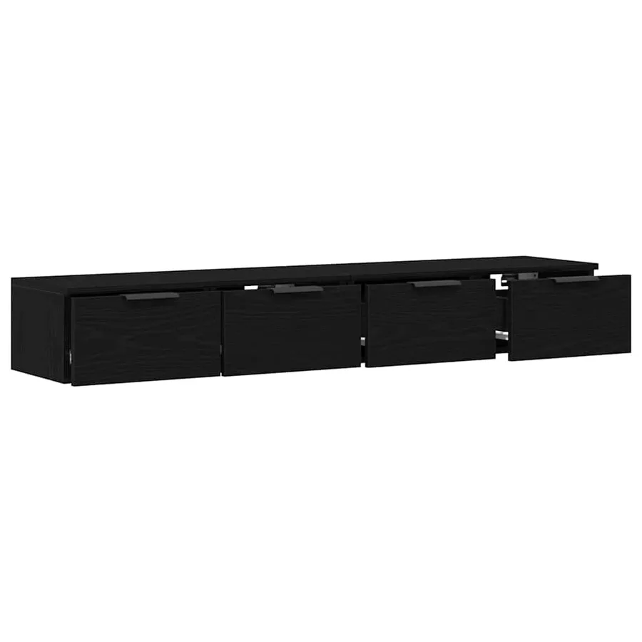 Meuble mural 2 pcs Chêne noir 68 x 30 x 20 cm Bois d'ingénierie - 5
