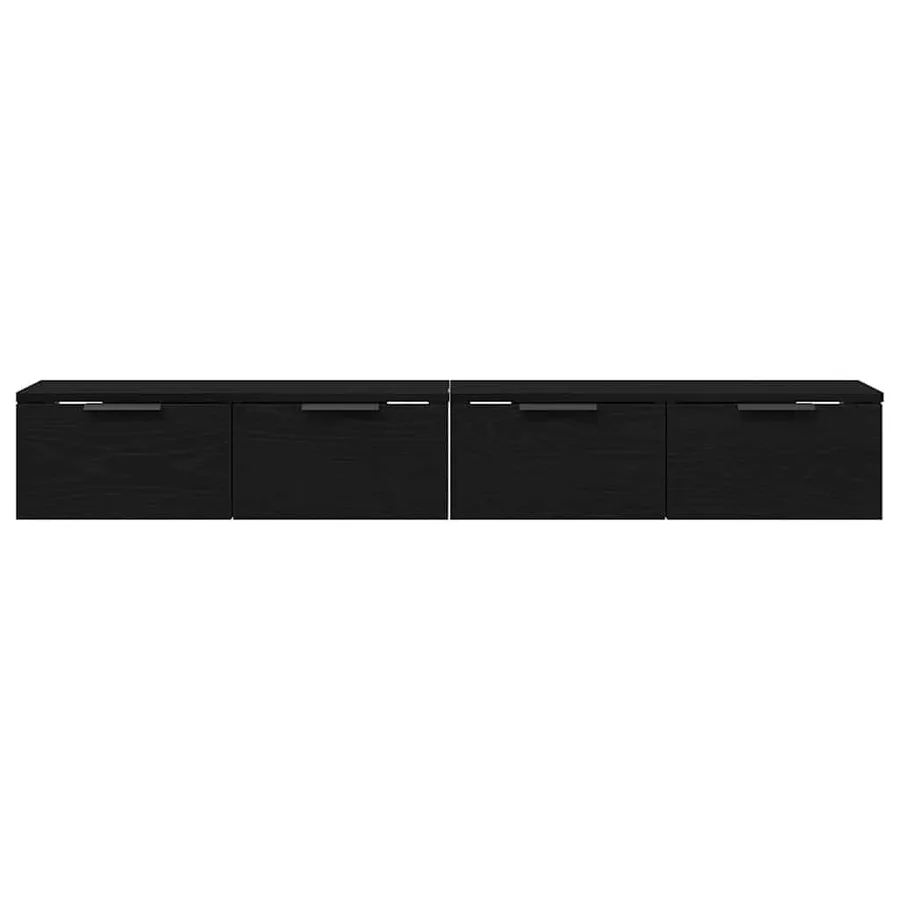 Meuble mural 2 pcs Chêne noir 68 x 30 x 20 cm Bois d'ingénierie - 6