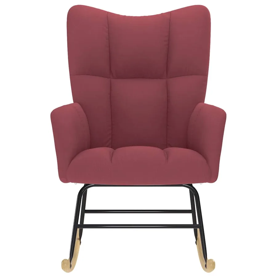 Chaise à bascule Rouge bordeaux Tissu - 3