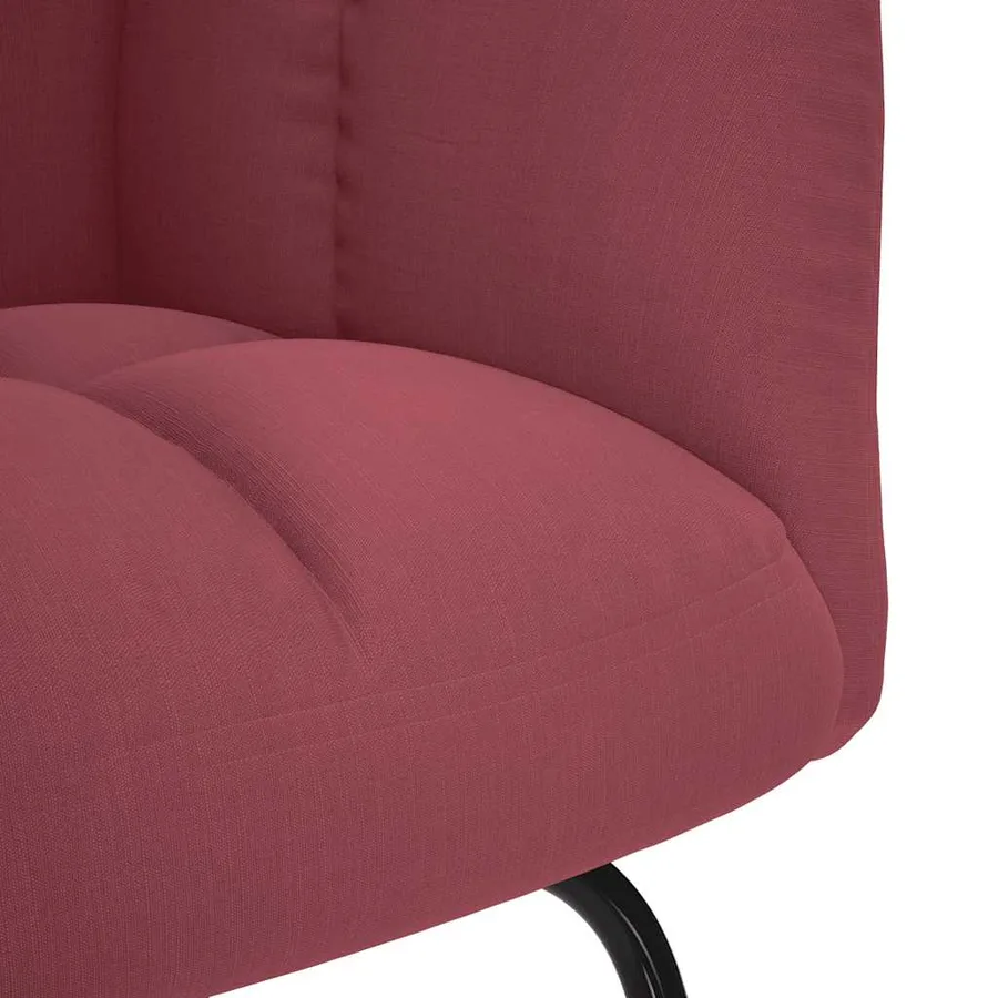 Chaise à bascule Rouge bordeaux Tissu - 6