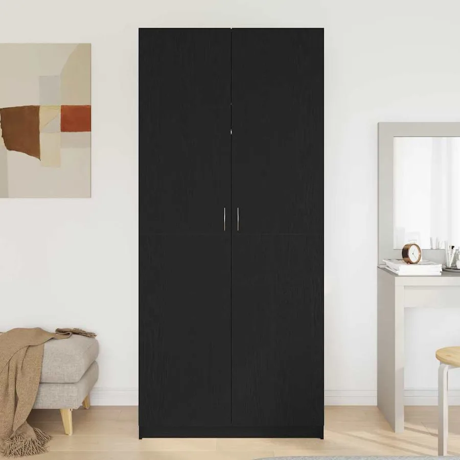Armoire Chêne noir 90 x 52 x 200 cm Bois d'ingénierie - 4