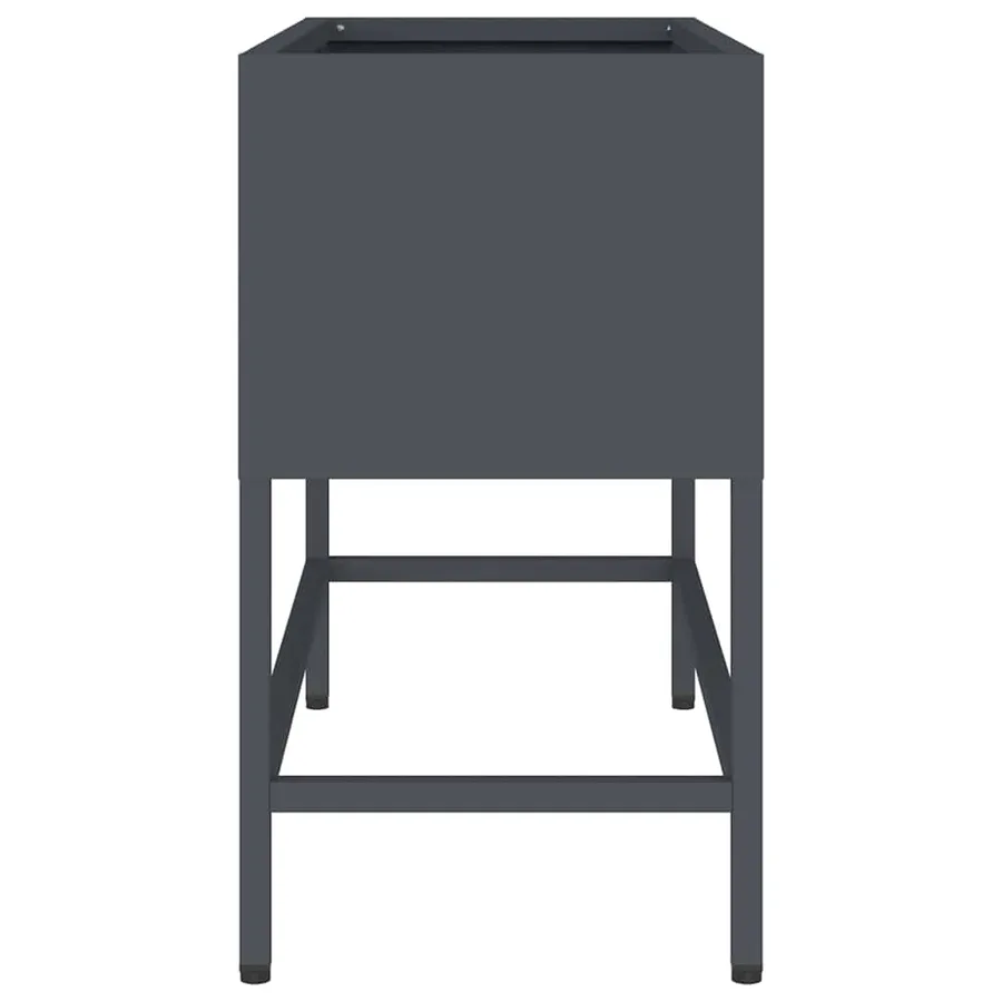 Bac de jardin surélevé Anthracite 60 x 26 x 45 cm Acier - 6