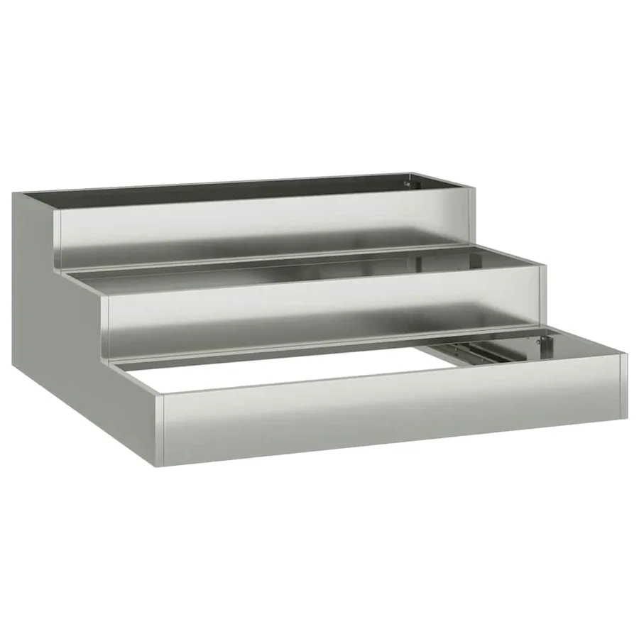 Cache-pot de jardin Argent 90 x 90 x 35 cm Acier galvanisé - 2