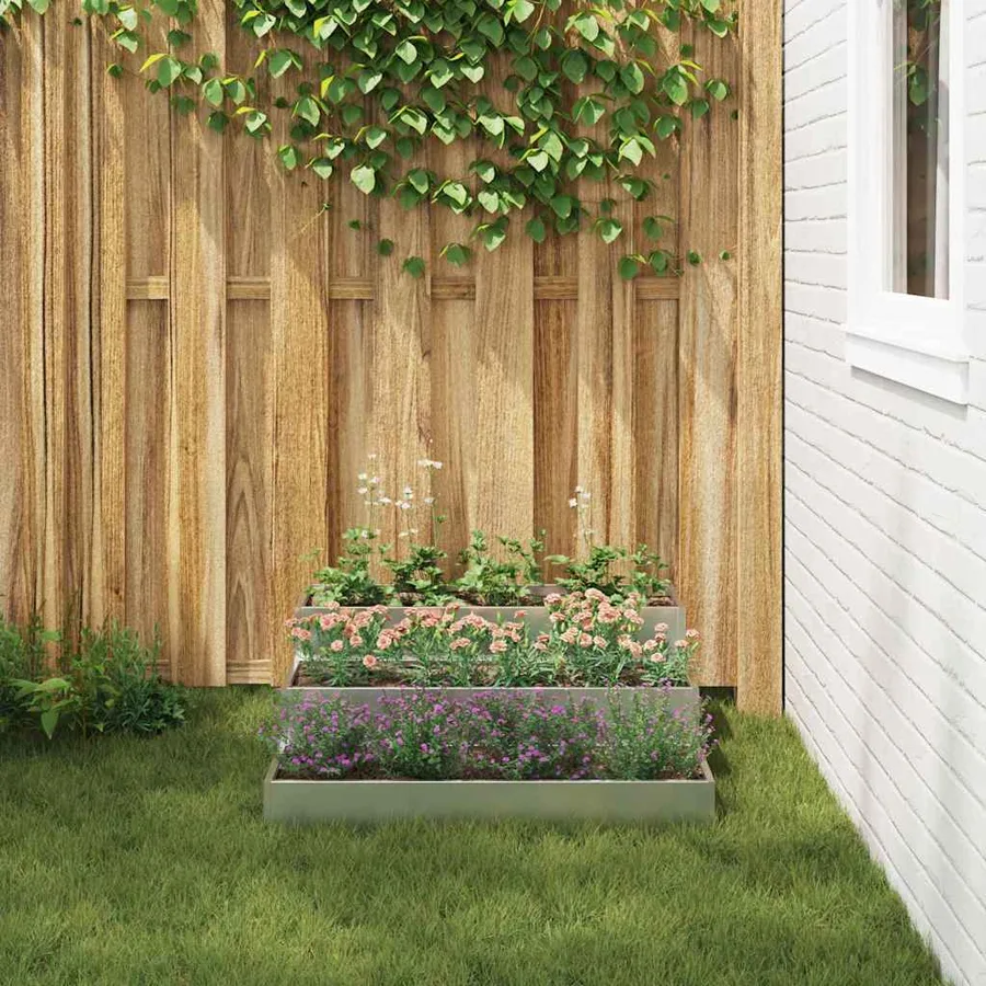 Cache-pot de jardin Argent 90 x 90 x 35 cm Acier galvanisé - 4