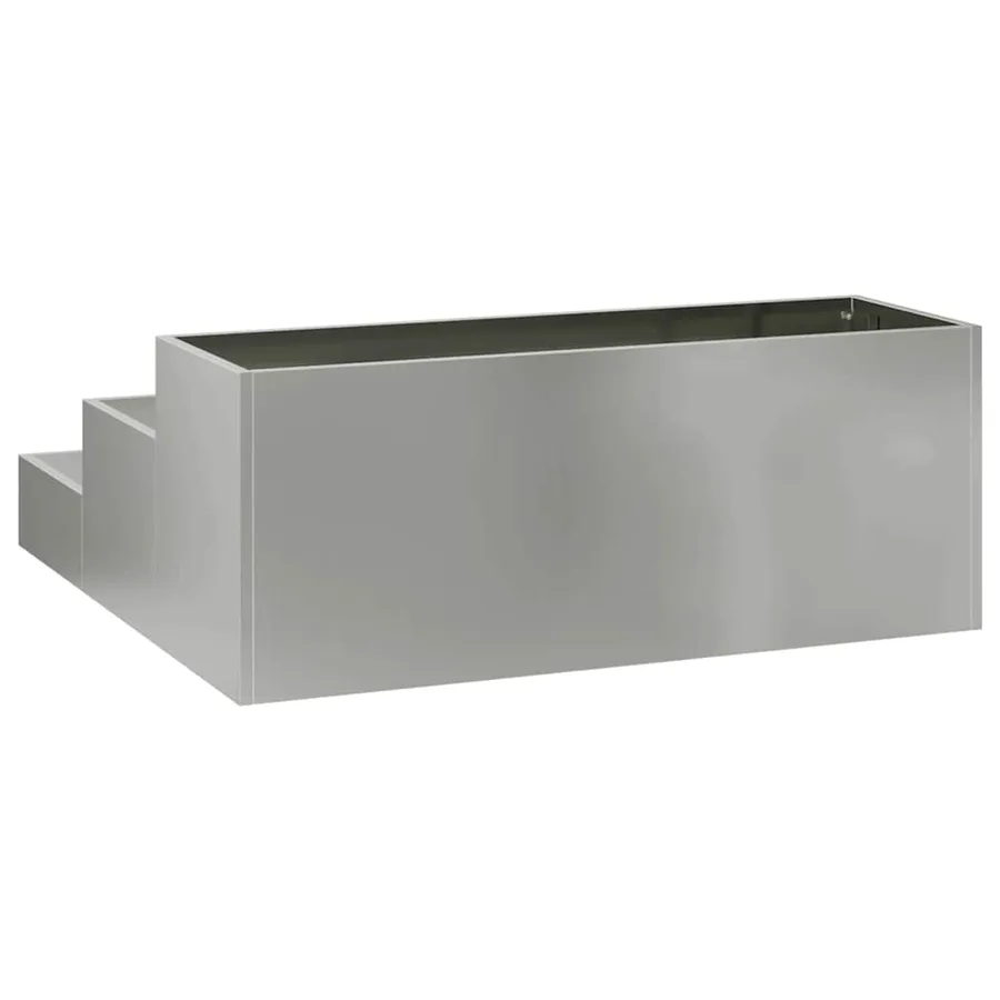 Cache-pot de jardin Argent 90 x 90 x 35 cm Acier galvanisé - 5
