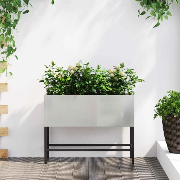 Bac de jardin surélevé Argent 60 x 26 x 45 cm Acier inoxydable