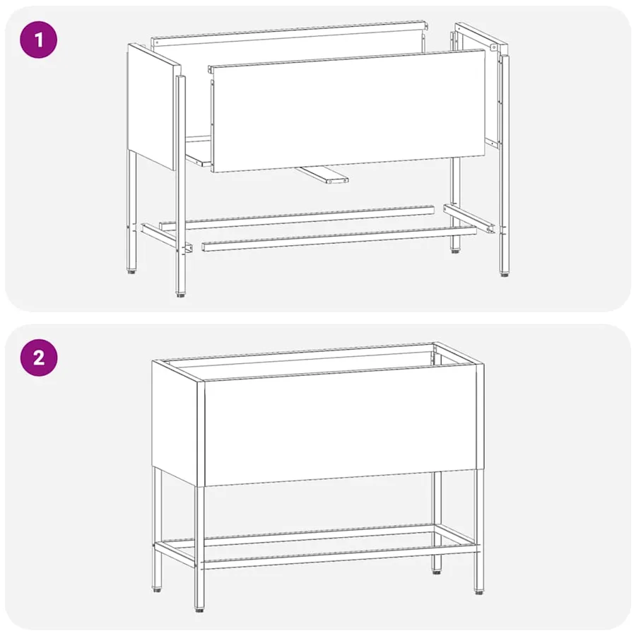 Bac de jardin surélevé Argent 60 x 26 x 45 cm Acier inoxydable - 10