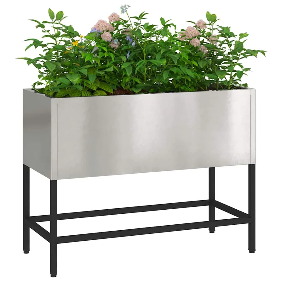Bac de jardin surélevé Argent 60 x 26 x 45 cm Acier inoxydable - 3