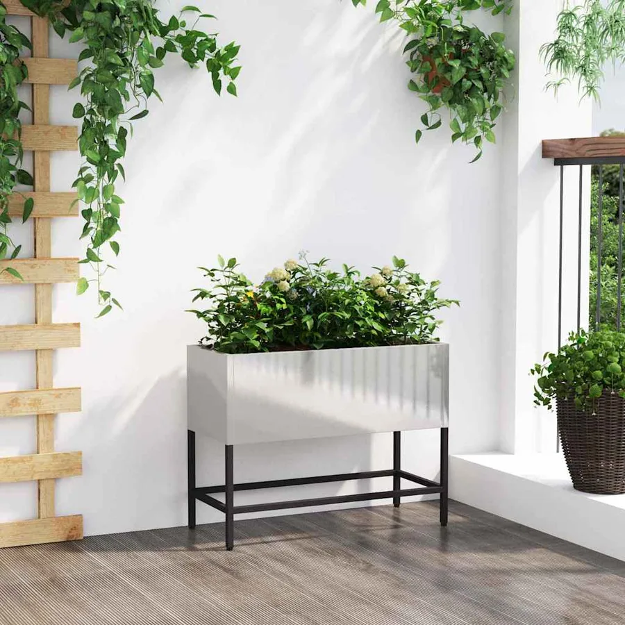 Bac de jardin surélevé Argent 60 x 26 x 45 cm Acier inoxydable - 4