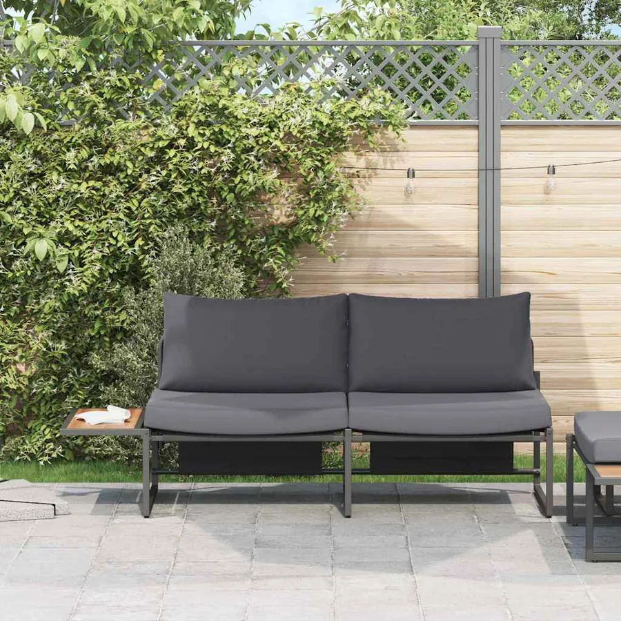 Canapé de jardin Anthracite 200,5 x 70 x 85,5 cm Acier
