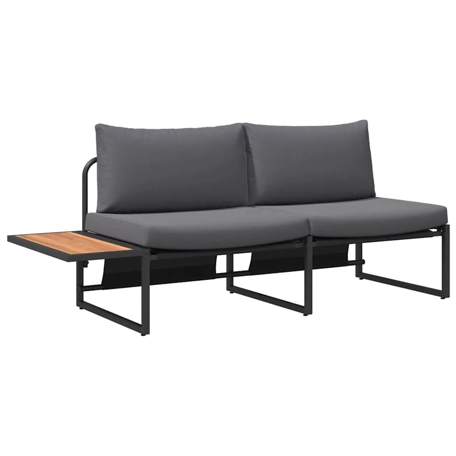 Canapé de jardin Anthracite 200,5 x 70 x 85,5 cm Acier - 2