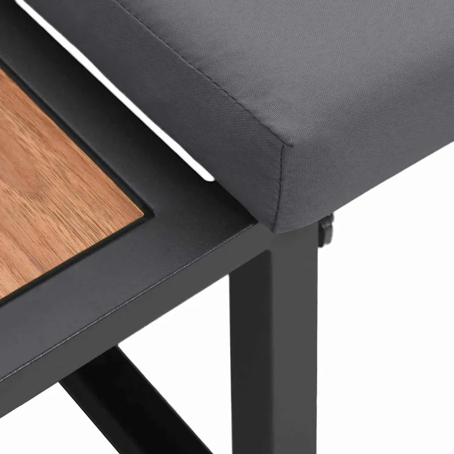 Canapé de jardin Anthracite 200,5 x 70 x 85,5 cm Acier - 8