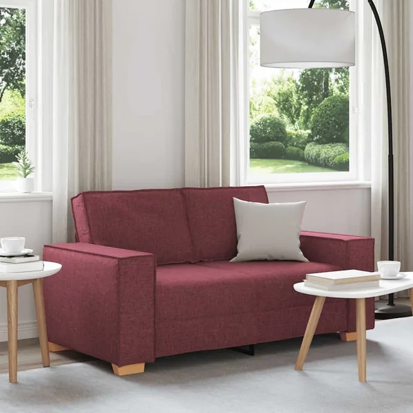 Canapé 2 places Rouge vin 160x78x84 cm Tissu