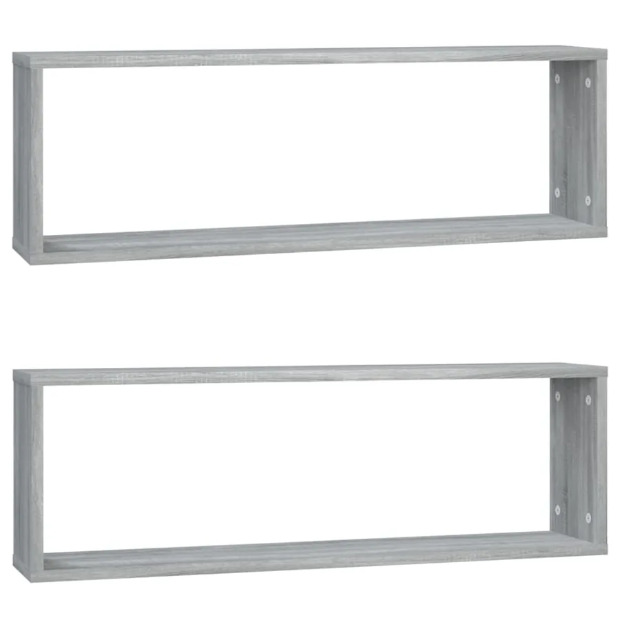 Étagères murales cubiques 2 pcs Sonoma gris 80x15x26,5 cm - 2
