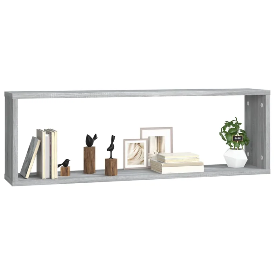 Étagères murales cubiques 2 pcs Sonoma gris 80x15x26,5 cm - 3