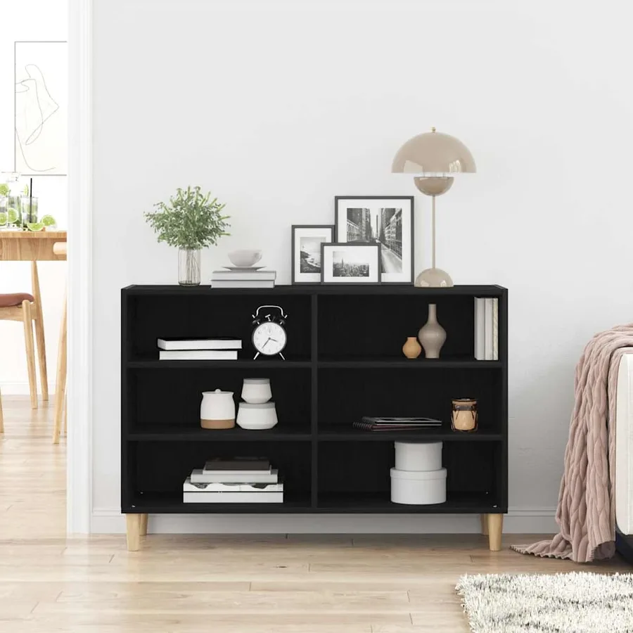 Buffet Chêne noir 103,5 x 35 x 70 cm Bois d'ingénierie - 4