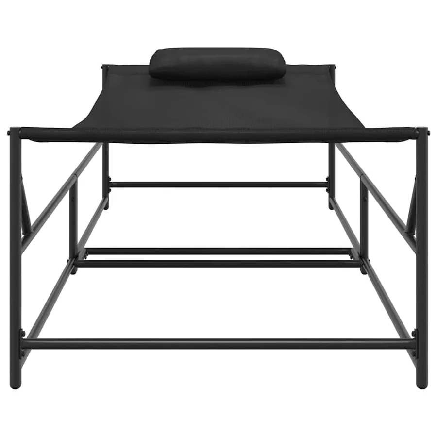 Transat de Jardin 2 pcs Noir Acier enduit de poudre - 5