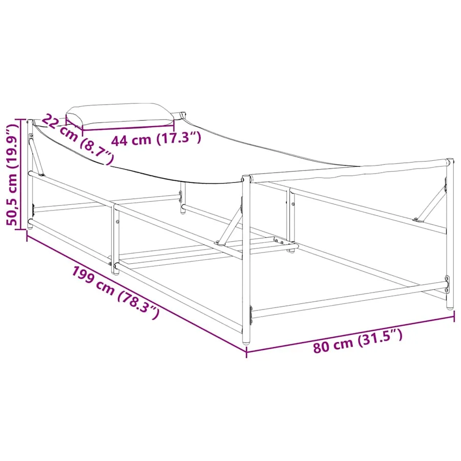 Transat de Jardin 2 pcs Noir Acier enduit de poudre - 8