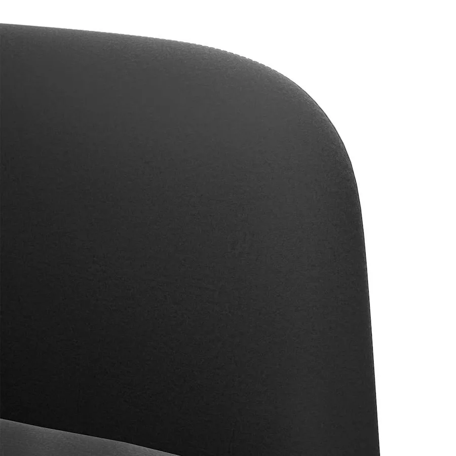 Fauteuil avec accoudoirs noir 54 cm velours - 6