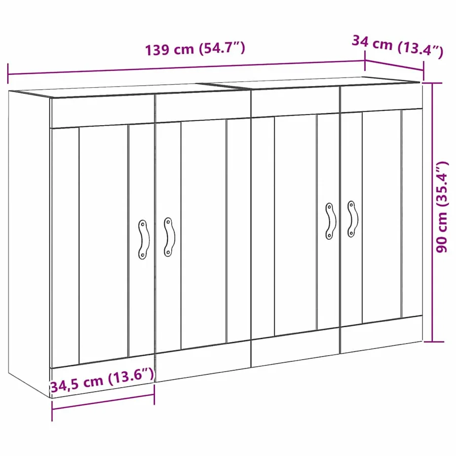 Cabinets muraux 2 pcs Bois Ancien 69,5 x 34 x 90 cm - 13