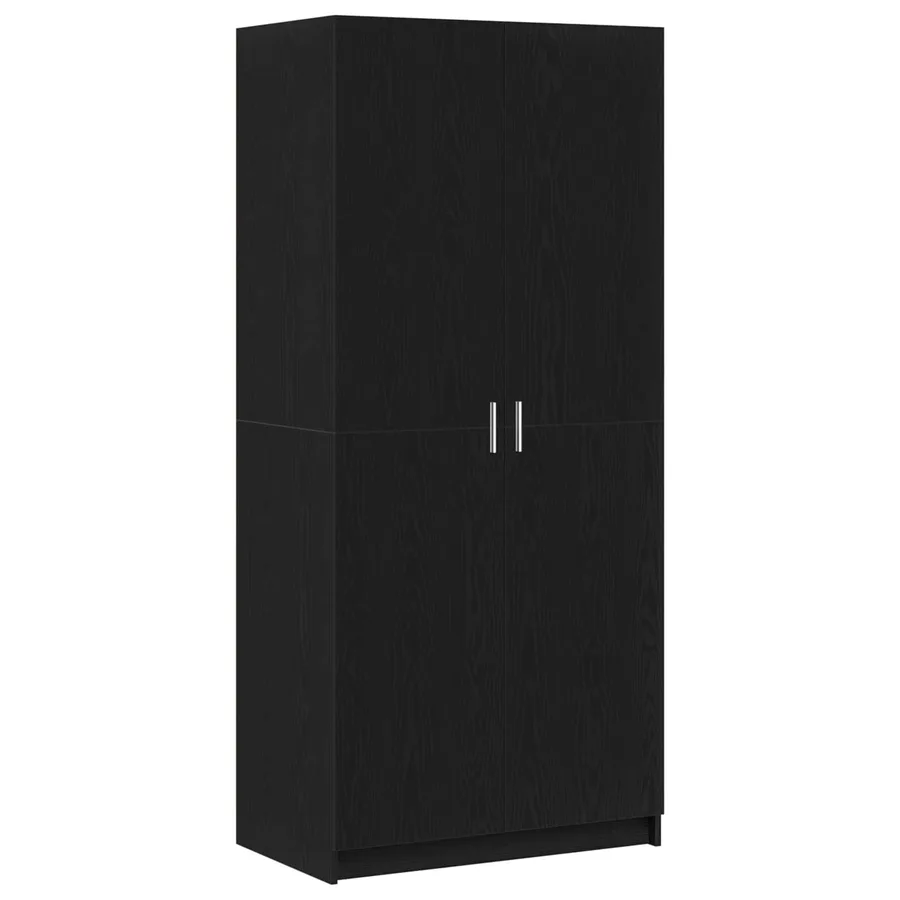 Armoire Chêne noir 80 x 50,5 x 180 cm Bois d'ingénierie - 2