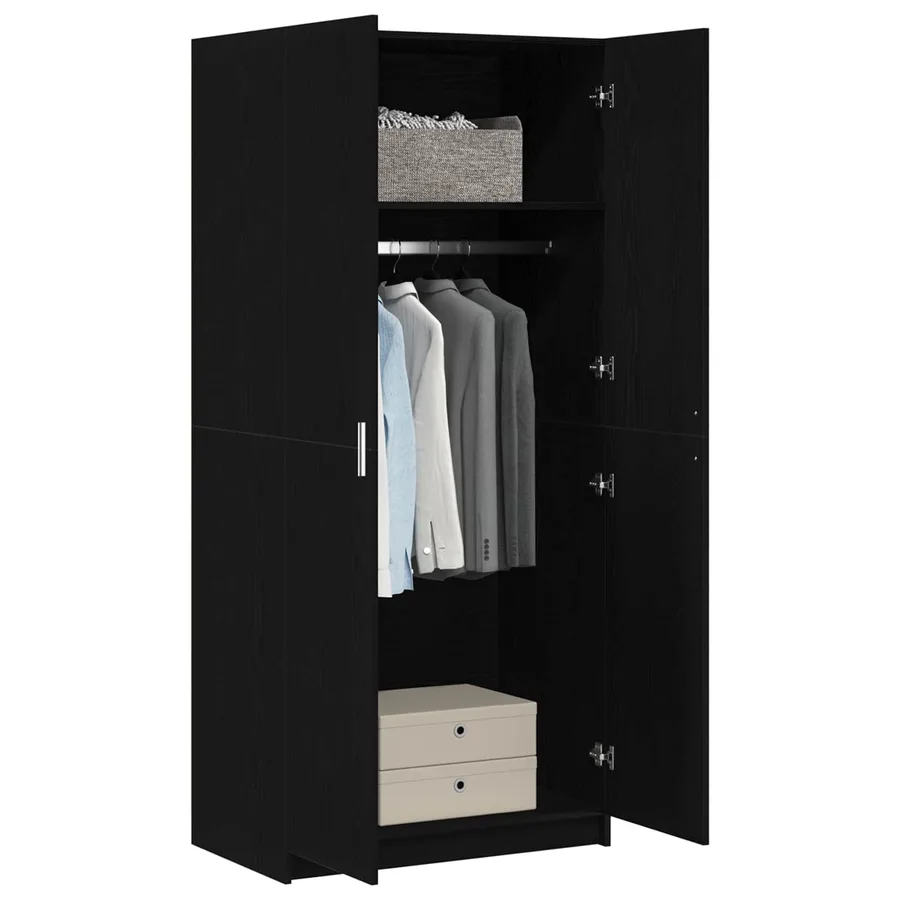 Armoire Chêne noir 80 x 50,5 x 180 cm Bois d'ingénierie - 3
