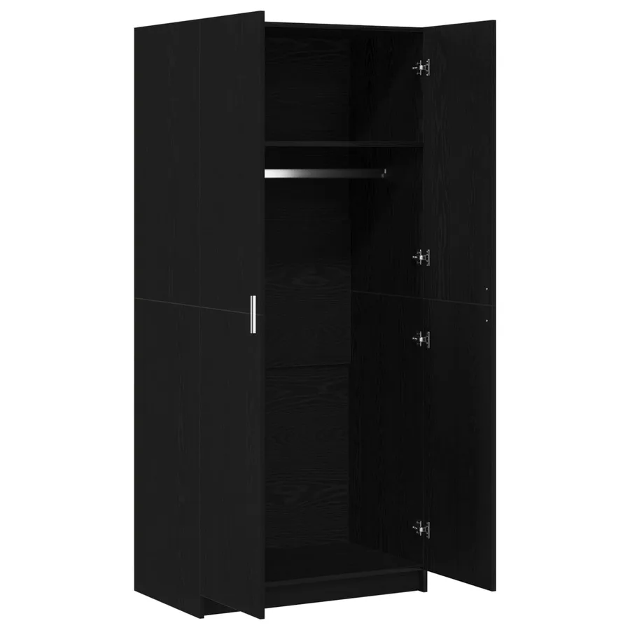 Armoire Chêne noir 80 x 50,5 x 180 cm Bois d'ingénierie - 5