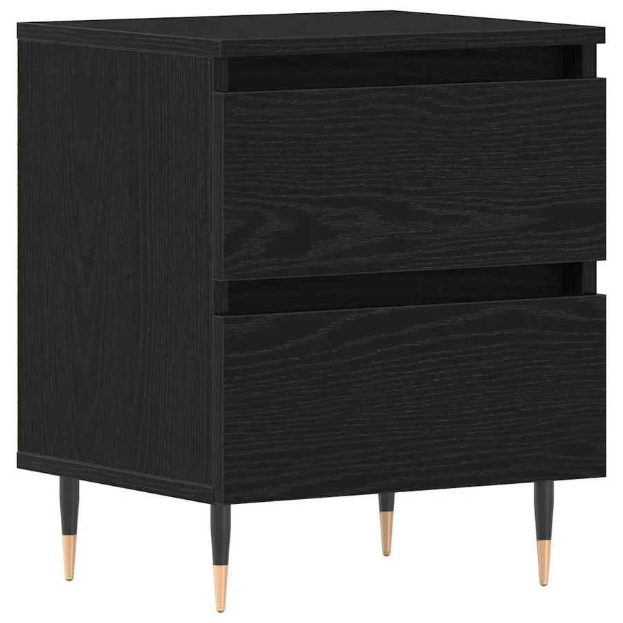 Cabinet de chevet Chêne noir 40 x 35 x 50 cm Bois d'ingénierie - 2