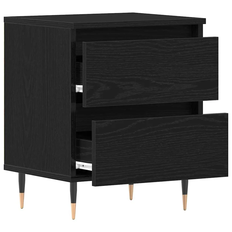 Cabinet de chevet Chêne noir 40 x 35 x 50 cm Bois d'ingénierie - 5