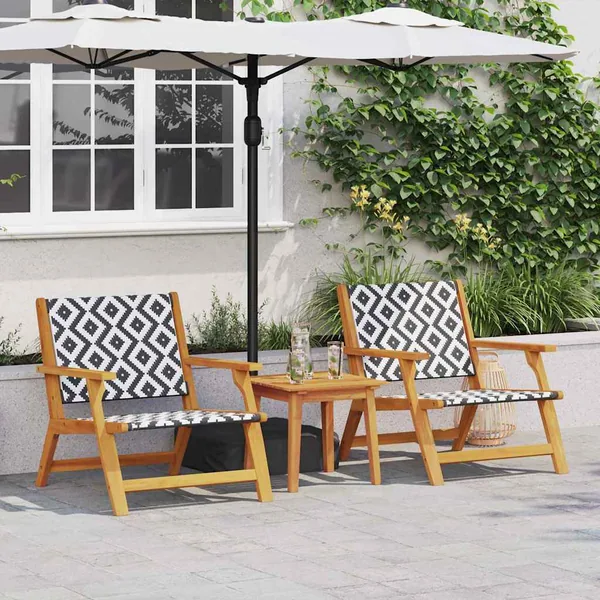 Chaise de Détente de Jardin 2 pcs Noir et Blanc