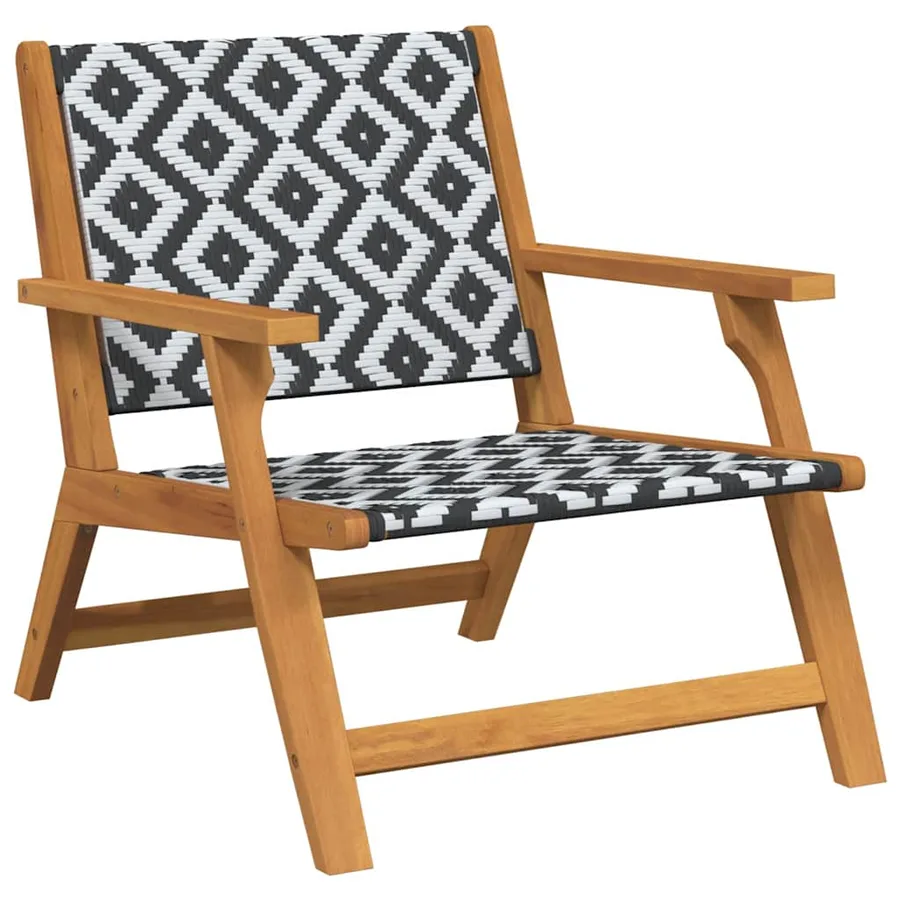Chaise de Détente de Jardin 2 pcs Noir et Blanc - 4