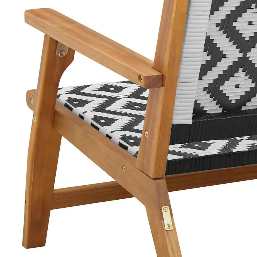 Chaise de Détente de Jardin 2 pcs Noir et Blanc - 8