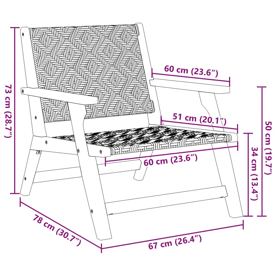 Chaises de jardin avec table 3 pcs Noir et Blanc - 10