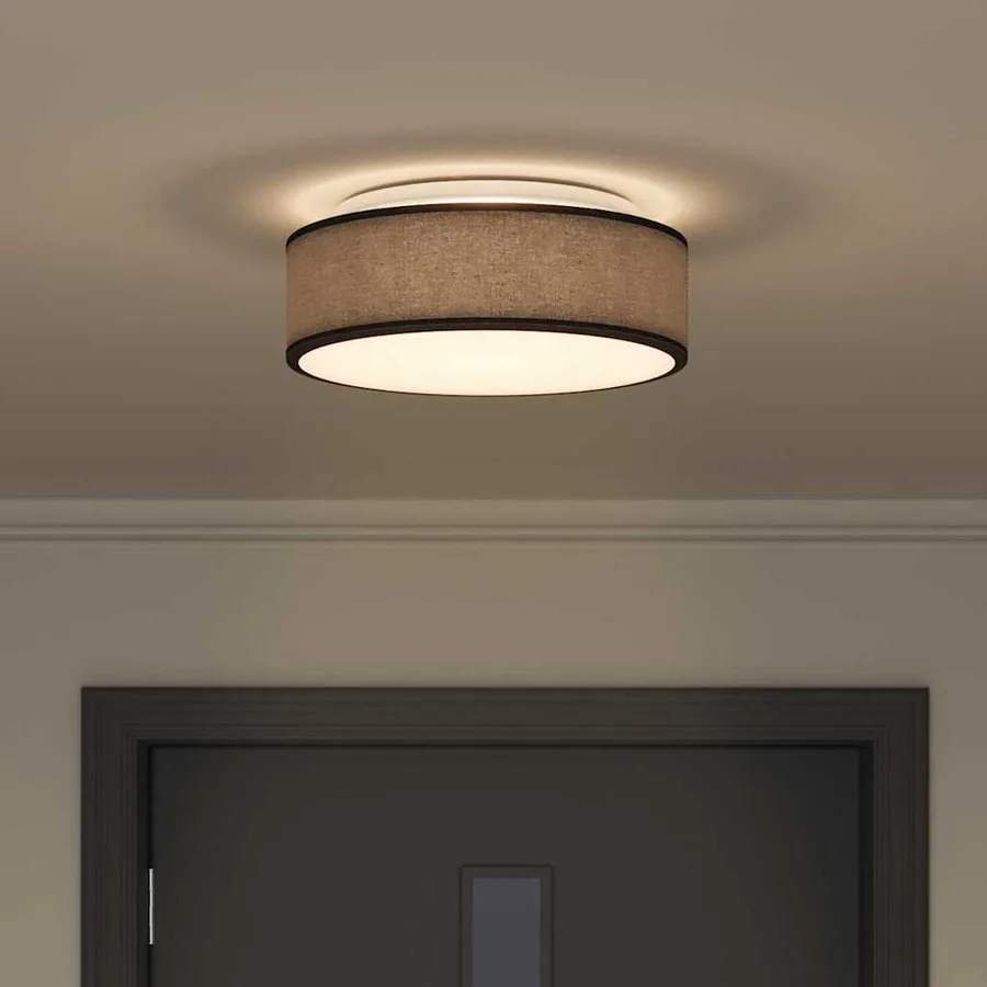 Lampe de plafond Noir 38 x 38 x 13,5 cm tissu - 4