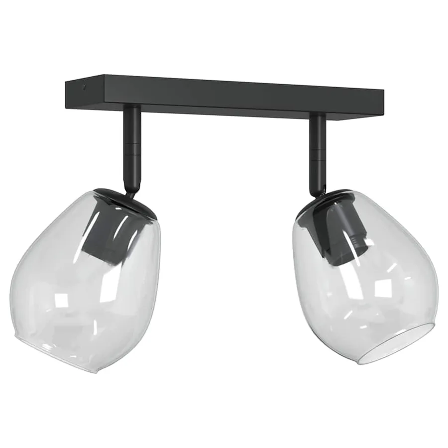 Spot de plafond Noir 33 x 13 x 26 cm Verre et métal - 2